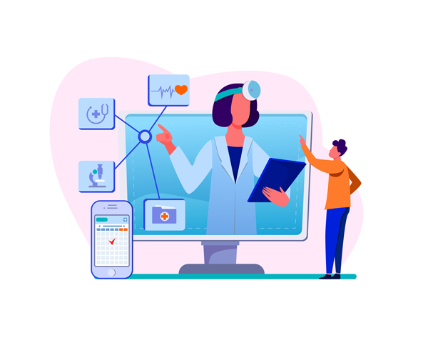online medical assistance illustration