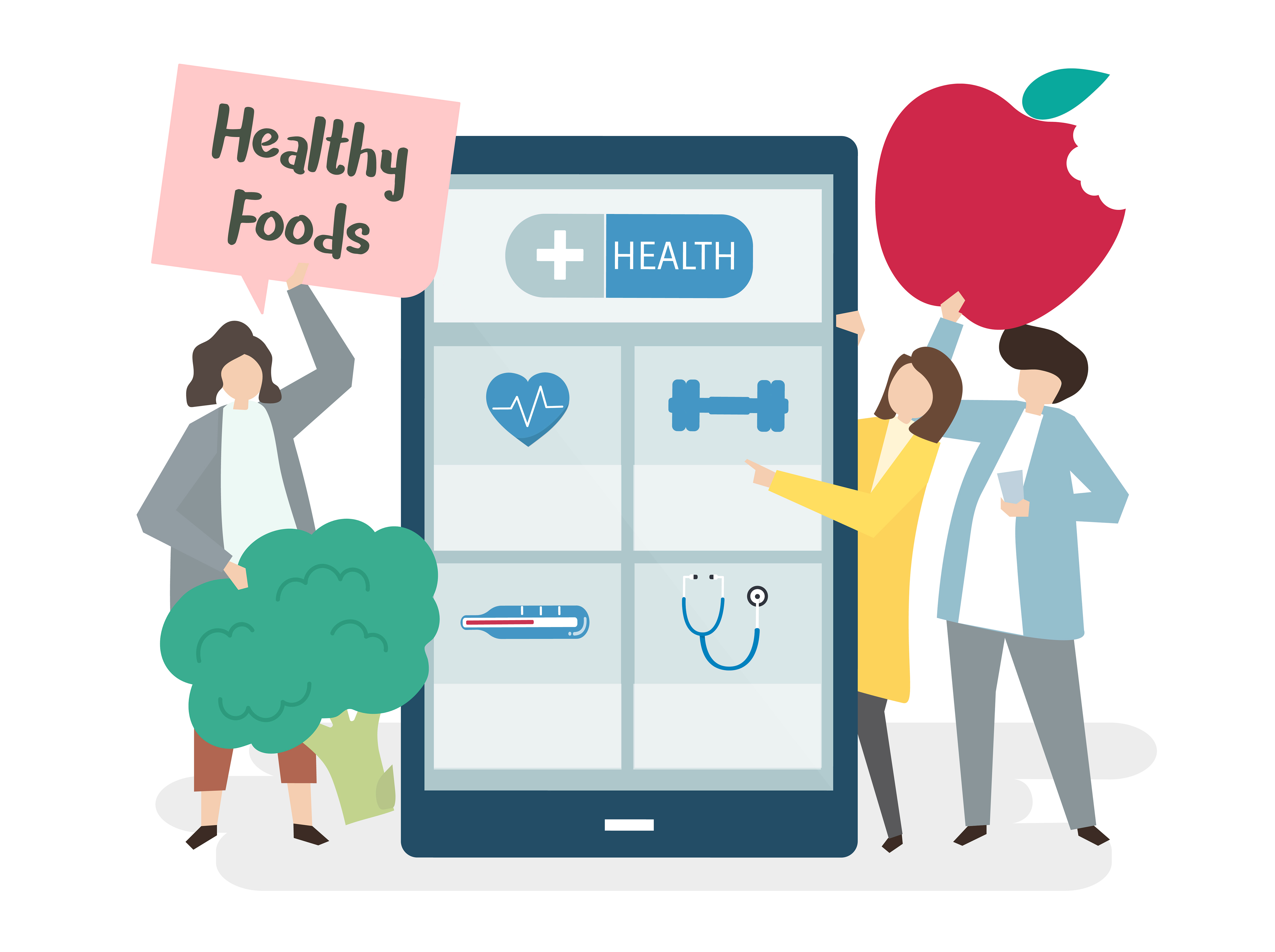 illustration-people-with-health-application