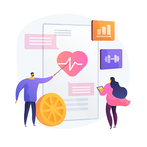 Cardio exercising and healthy lifestyle. Heart disease prevention, healthcare, cardiology. Healthy eating and workout. Health diagnostics. 
